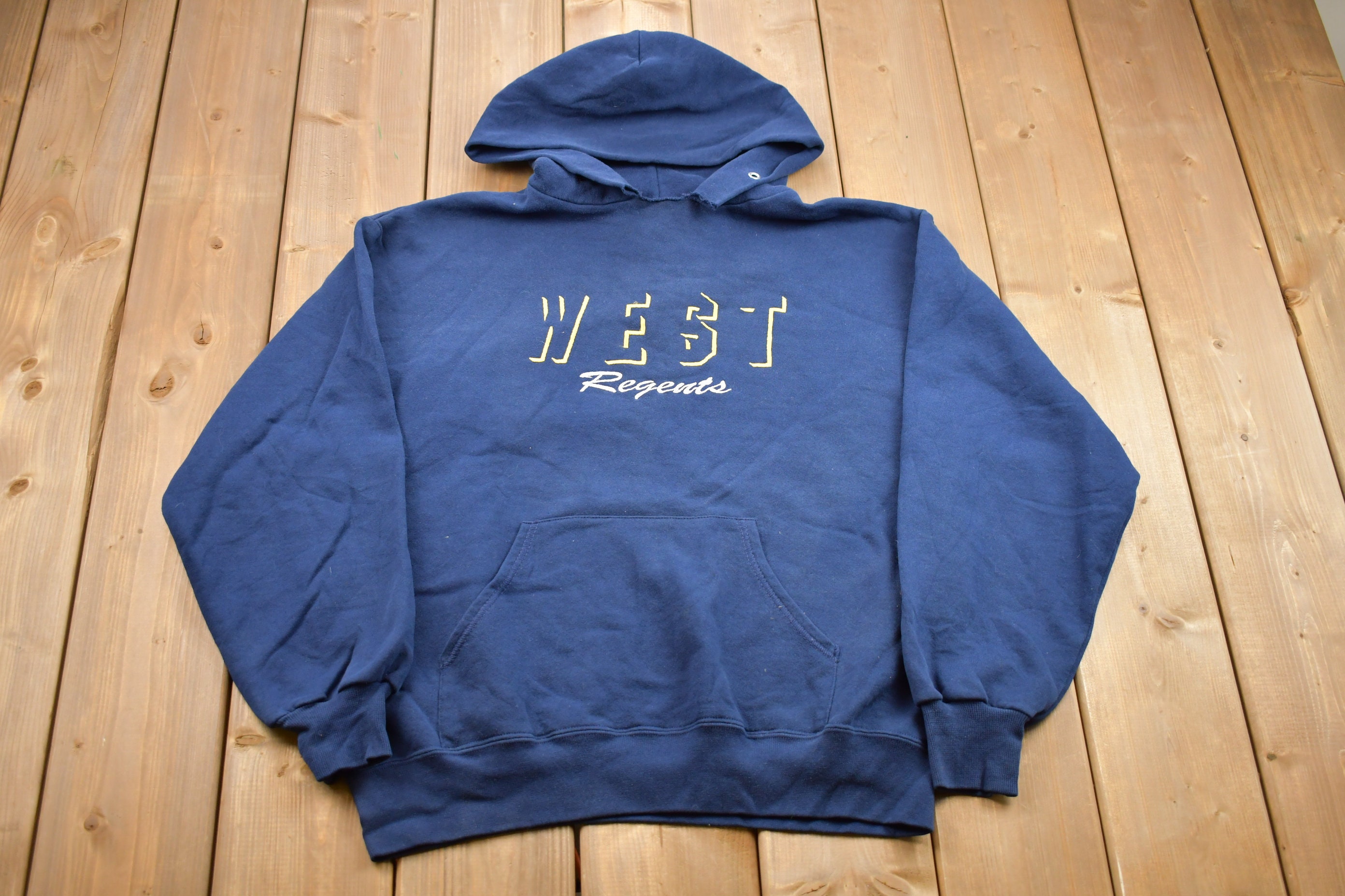 Vintage 1990's West Regents High School Graphic Hoodie / 90s Hoodie / Vintage Sweater / Athletic Pull Over / Made In USA / 90s School