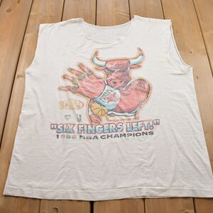 Vintage 1996 Chicago Bulls Champions Cut Off Sleeves Tank Top / Distressed / Streetwear / Rare Vintage / Single Stitch / Made In USA