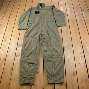 Vintage 1984 US Military Flyer Coverall Jumpsuit Size Medium / Vintage Coveralls / Militaria / Distressed Coveralls / Sage Green / CWU-27P