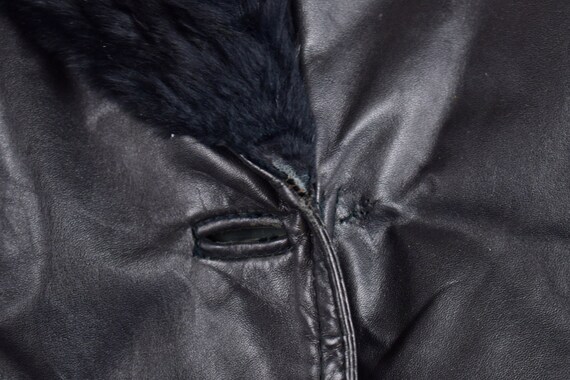 Vintage 1970s Genuine Leather Black Full Length C… - image 7