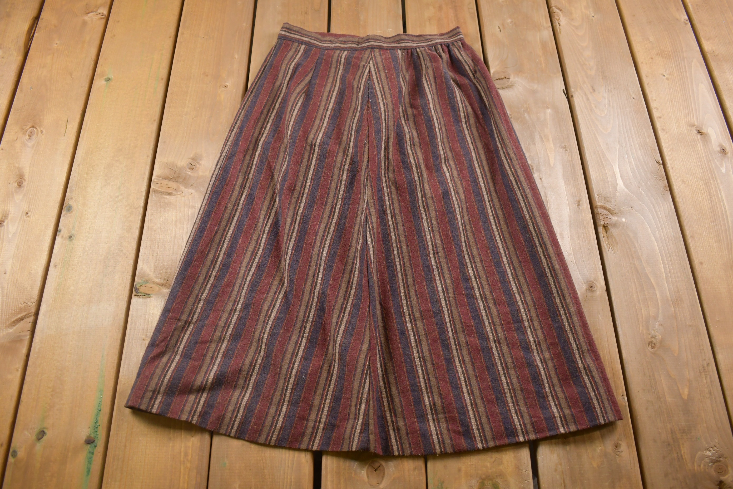 True Vintage 1970's Striped Skirt 26 Inch Waist 29 Inch