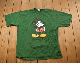 Vintage 1990s Micky Mouse Graphic T Shirt / Vintage T Shirt / Streetwear / Graphic Tee / Disney / Cartoons / Made In USA