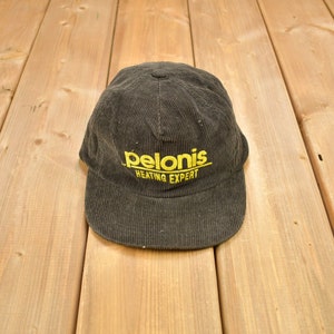 Vintage 1990s Pelonis Heating Expert Corduroy Snap Back Hat / OSFA / 90s Hat / Vintage Snap Back / Souvenir Cap / Workwear