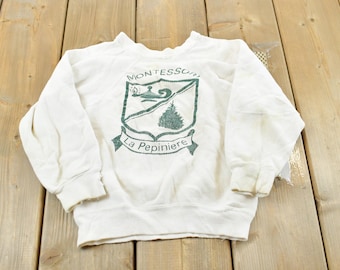 True Vintage 1970s Montessori La Pepiniere Toronto Schule Sweatshirt Jugend XS / Made in USA / Streetwear