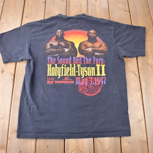 Vintage 1997 Holyfield Vs Tyson 2 MGM Grand Single Stitch Boxing Graphic T Shirt Made In USA Size XL