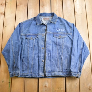 Vintage 1990s Embroidered Denim Jean Jacket / Hammette Sharp / Vintage Denim / Streetwear