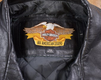 Vintage 1990s Harley Davidson Leather Biker Jacket / Fall