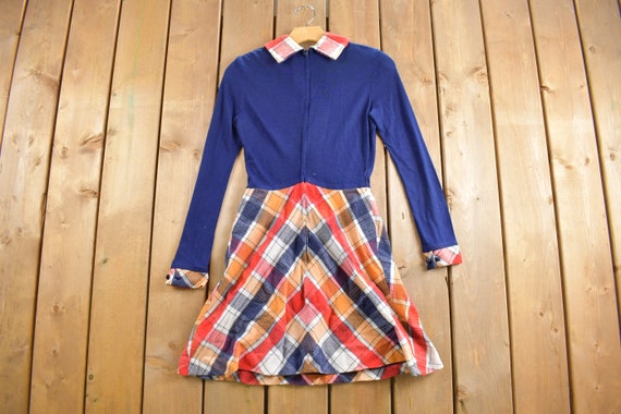 Vintage 1970s & Wool Plaid Dress / Kelly Arden / … - image 3