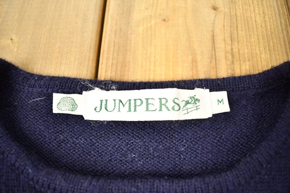 Vintage 1990s Jumper Embroidered Wool Knitted Cre… - image 4
