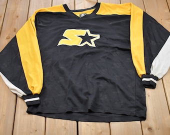 Vintage 1990s Starter Long-sleeved Jersey Sweatshirt / 90s Jersey / Made In USA / Athleisure / Streetwear / 90s Starter / Embroidered Jersey