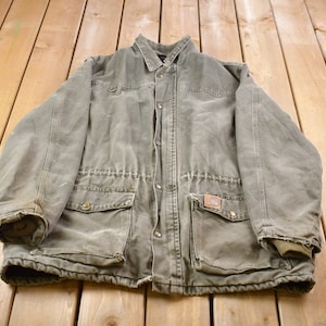 Vintage 1990s Carhartt Canvas Chore Coat / Workwear / Streetwear / Cargo Pocket / 90s / Naturally Distressed Carhartt / Outerwear