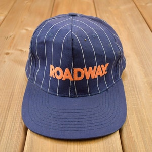Vintage 1990s Roadway Striped Snapback Hat / OSFA / 90s Hat / Vintage Snap Back / Souvenir Cap