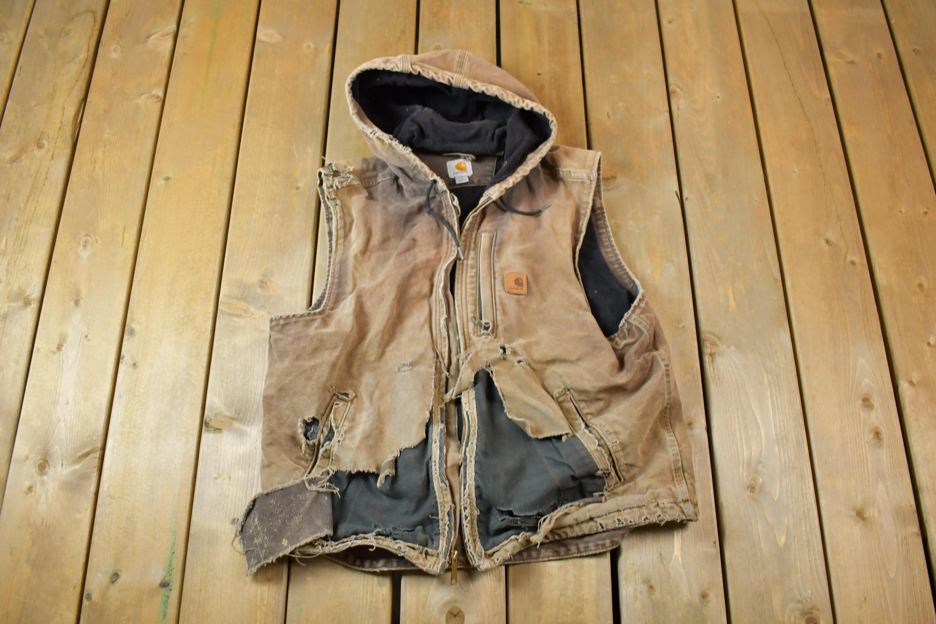 Vintage 1990s Distressed Carhartt Blanket Lined Vest - Etsy