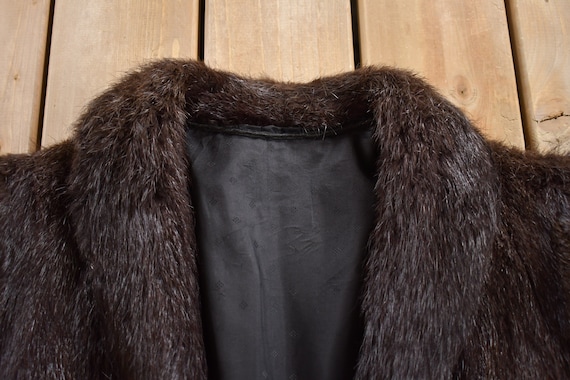 Vintage 1980s Black Sheared Beaver Fur Coat / Winter Outerwear