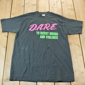 Vintage 1990s Single Stitch D.A.R.E Graphic T-Shirt / Made In USA / D.A.R.E. USA / Retro Tee