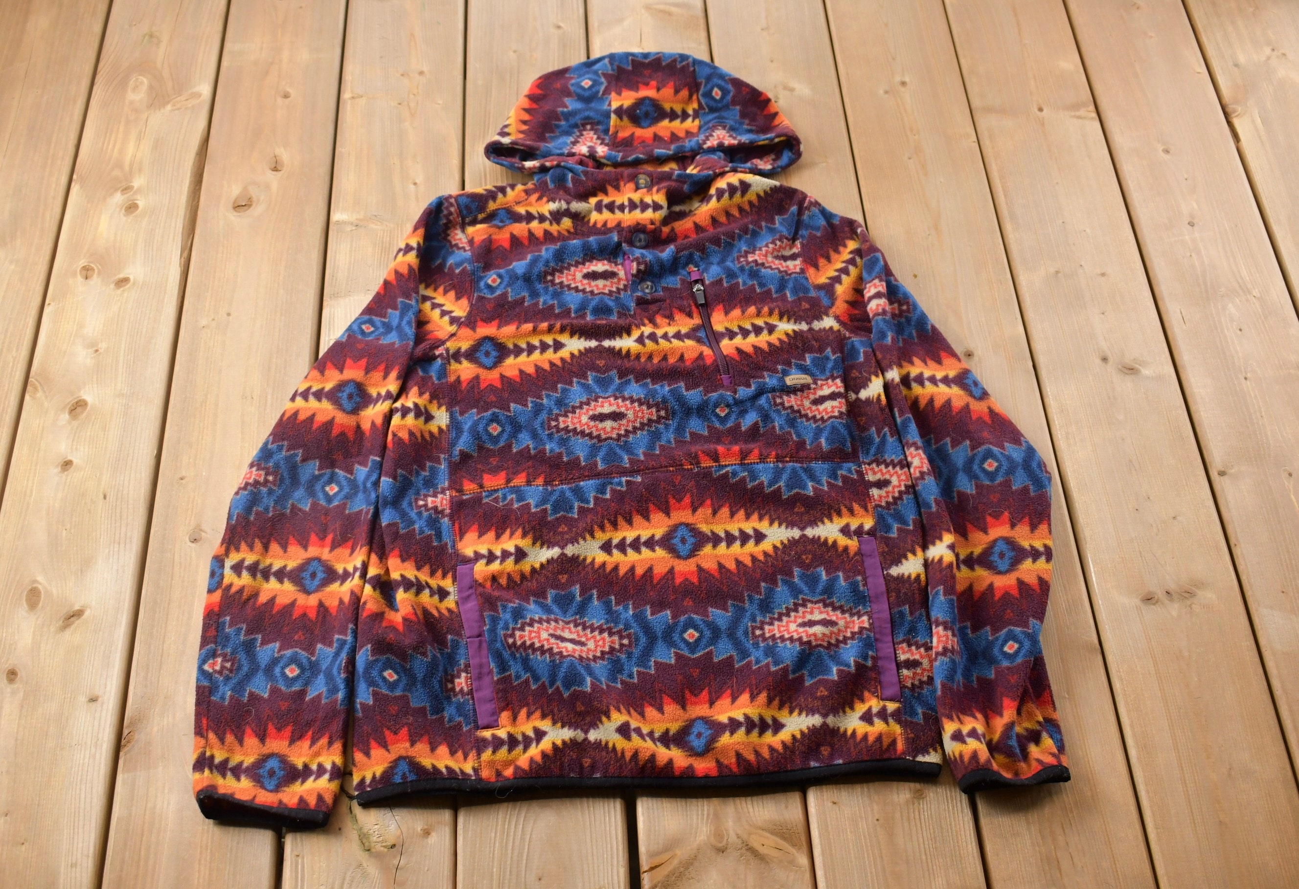 Vintage 1990s Dravus Aztec Pattern Fleece Sweater Outdoorsman 90s Sweater Streetwear Hiking Fleece Zip up Dravus Vintage Etsy Australia