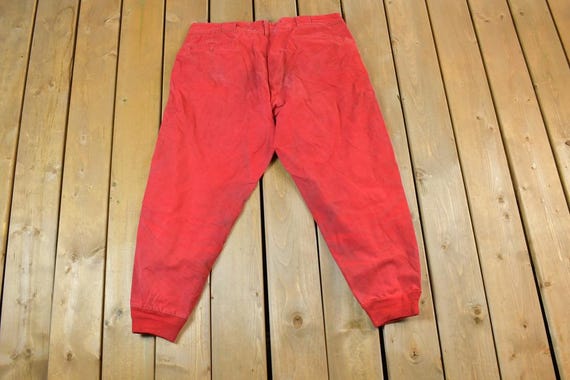 Vintage 1980s Red Work Pants Size 40 X 26 / 80s Carpenter Pants