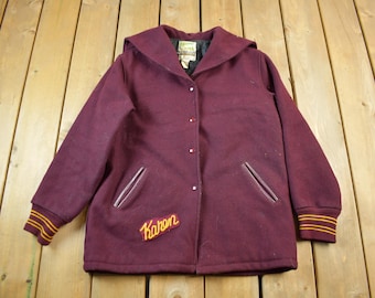Vintage 80s USA Holloway Black Varsity Jacket, Size XL, United