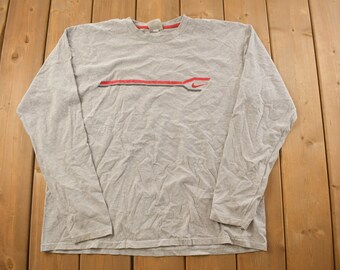 Vintage 1990s Nike Swoosh Graphic Long Sleeve Shirt / 90s / Vintage Streetwear / Graphic Shirt / Vintage Nike /