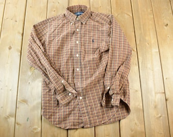 Vintage 90s Ralph Lauren Western Button Up Shirt / Vintage Polo / Plaid Button Up / Cowboy Shirt