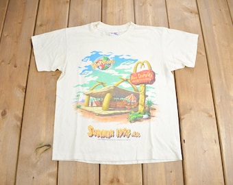 Vintage 1994 The Flintstones McDonalds T-Shirt / 90s Flintstones Tee / Made In USA / Single Stitch / Kids Size