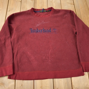 Vintage 1990s Timberland Embroidered Fleece Crewneck Sweater