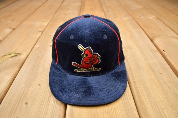 VINTAGE St Louis Cardinals Hat Cap Size 7 1/8 Fitted Blue Red Embroidered  USA