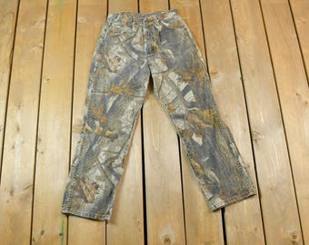Jeansy Wrangler Pro Gear Realtree Camo z lat 90., rozmiar 26x25 / Jeansy vintage / Wrangler vintage / Wyprodukowano w USA / Jeansy retro