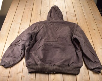 【archive】Carhartt active jacket brown 希少 Carhartt Active Jacket Y2K Mesh Lined Full-Zip Hooded Coat