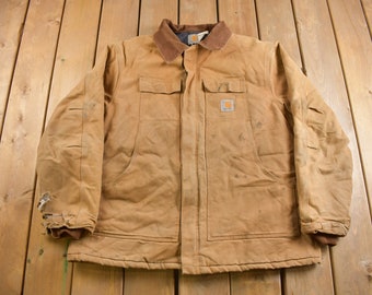 Vintage 1990s Traditional Carhartt Work Coat / Workwear / Vintage Carhartt / Distressed Carhartt