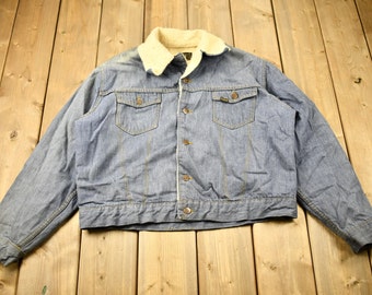 Vintage 1970s Genuine Roebucks Shearling Collar Jean Jacket / Button Up / True Vintage / Vintage Outerwear / Fall Jacket / 1970s Jacket