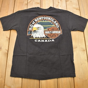 Vintage 1998 Harley Davidson Of Newfoundland Canada Bald Eagle T-Shirt / Made In USA / Biker Tee / Souvenir T Shirt / Vintage Harley