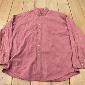Vintage 1990s LL Bean Plaid Dress Shirt / 1990s Button Up / Vintage Flannel / 90s LL Bean / Outdoorsman