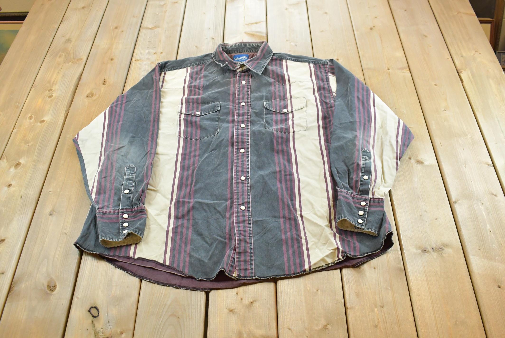 Striped Long Sleeve Button Down Y2k - Etsy