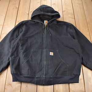 Vintage 1990s Distressed Carhartt Black Active Jac Jacket Size 2XL