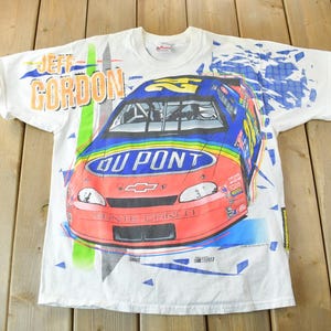 Camiseta vintage de Jeff Gordon de 1997 con estampado integral de carreras NASCAR / Costura simple / Camiseta de carreras / Ropa urbana de los 90 / Fabricada en EE. UU.