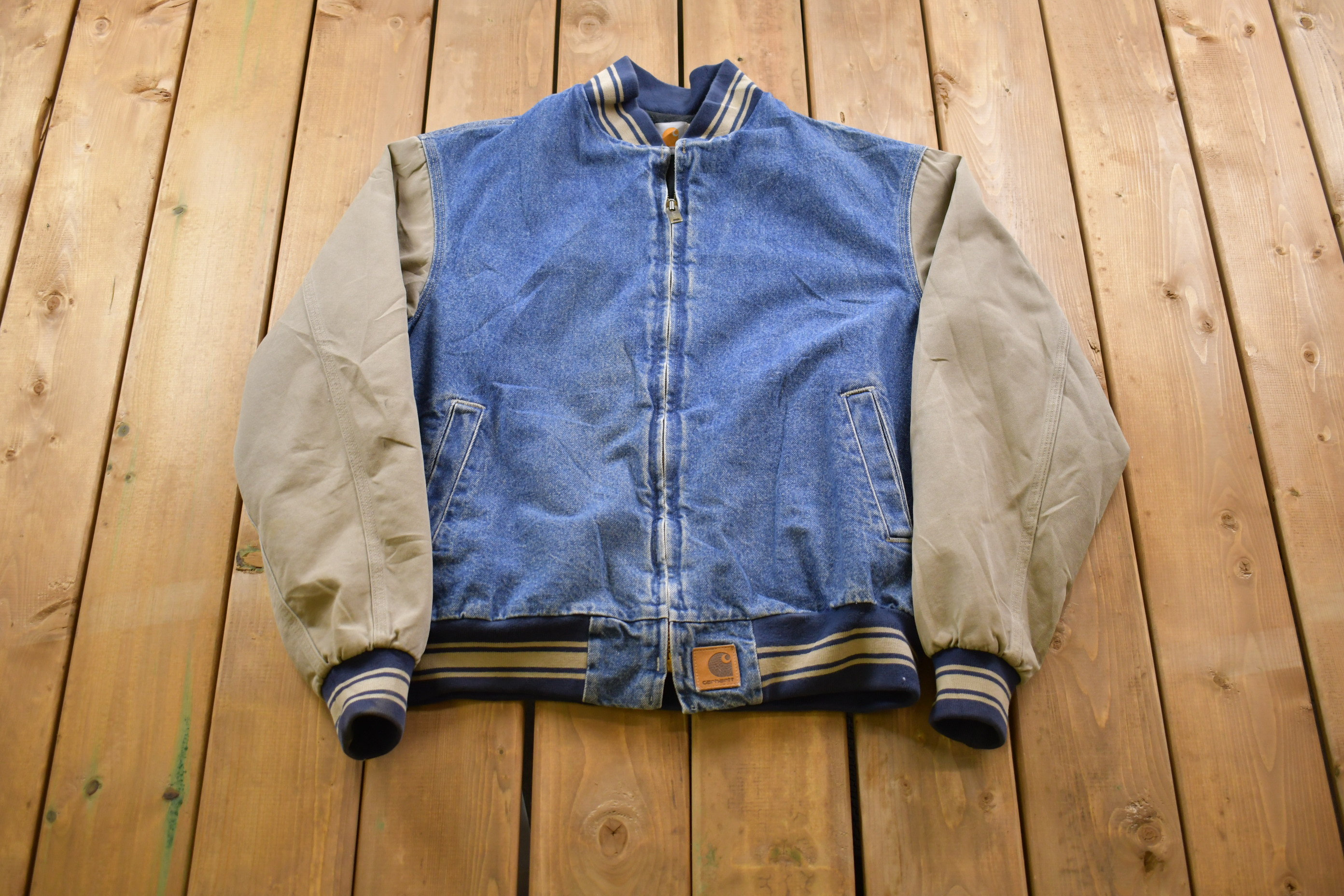 Vintage 1990s Carhartt Denim Bomber Jacket / Workwear Vintage 1990s Carhartt Denim Bomber Jacket / Workwear