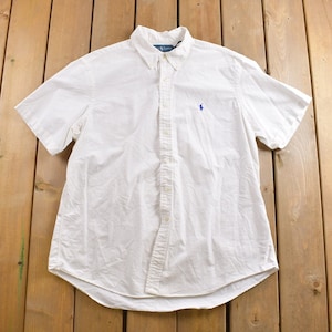 Camicia vintage Ralph Lauren Polo anni &#39;90 con bottoni bianchi / Manica corta / Camicia anni &#39;90 con bottoni / Camicia base con bottoni