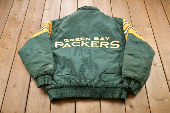 Vintage 1990s Green Bay Packers Logo7 Game Day Windbreaker Jacket