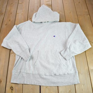 Vintage 1980s Champion Reverse Weave Blank  Heavy Weight Hoodie Sweatshirt Made In USA