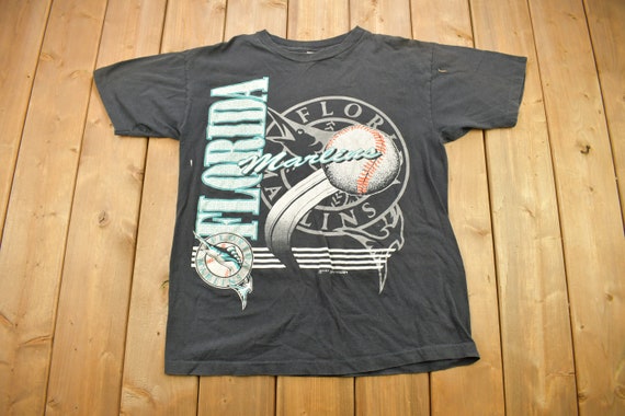 Vintage 1990s Florida Marlins MLB Graphic T shirt Single Stitch