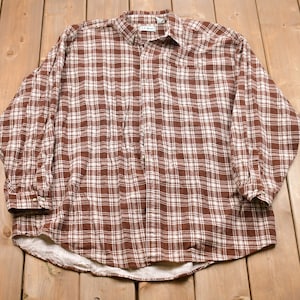 Vintage 1990s LL Bean Plaid Button Up Shirt / 1990s Button Up / Vintage Flannel / Casual Wear / Workwear / Pattern Button Up