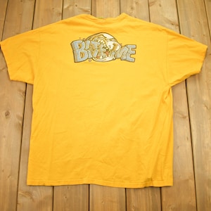 Koszulka Vintage Big Dogs Yellow „Bite Me” z 2000 roku / Grafika z kreskówkowym motywem miłośnika zwierząt / Y2K / Odzież uliczna / Styl retro