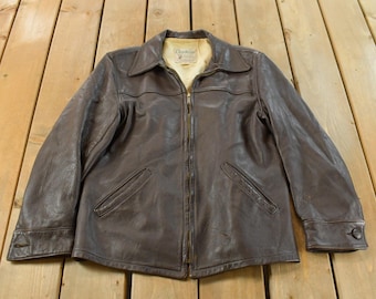 Vintage jaren 1970 DeerWear leren bomberjack van hertenleer, gemaakt in de VS, heren M