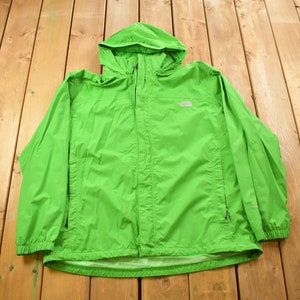 Vintage 1990s The North Face Lime Green HyVent Windbreaker / Winter Ski Coat / Athletic Zip Up / Waterproof / Outdoorsman