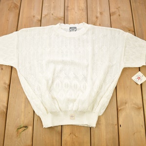 Vintage 1980s Deadstock Kenneth Too! Knitted Sweater / Made In USA / All Over Pattern / Short Sleeve Sweater