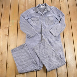 Vintage 1980s Topp Master Herringbone Coveralls / Vintage Coveralls / Distressed Workwear / One Piece Work Suit / Made in USA