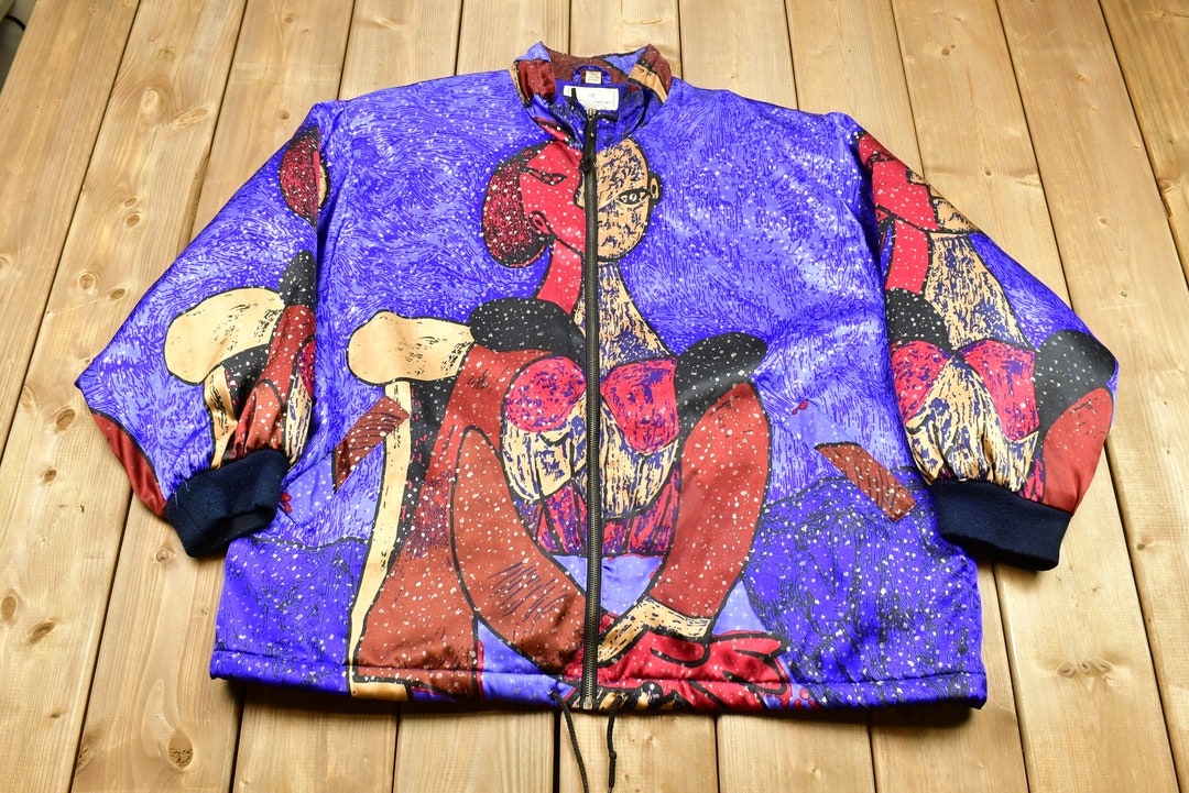90s ヴィンテージ ジャカードジャケット ペイズリー柄 総柄 ヒッピー ロック Vintage 1990s Maggie Lawrence All Over Print Full Zip Windbreaker