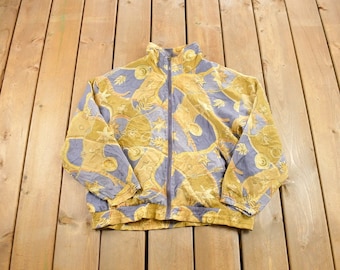 Vintage 1990s EVR Windbreaker Jacket / Streetwear / Light Jacket / Vintage Windbreaker / All Over Print / Abstract Design