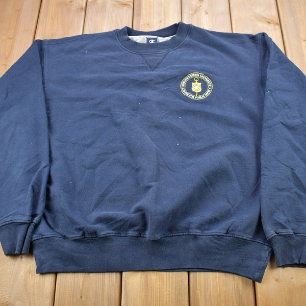 Vintage 1990s Northwestern University Collegiate Champion Crewneck / Embroidered / NCAA Sweatshirt / Sportswear